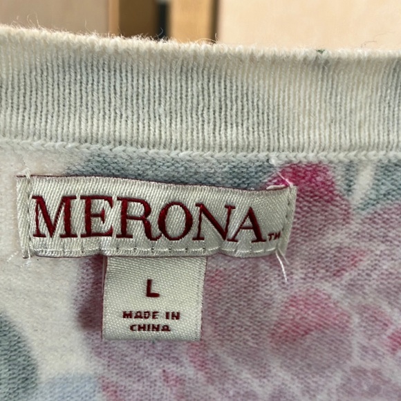 FINAL MARKDOWN Merona Floral cardigan large - Picture 2 of 11